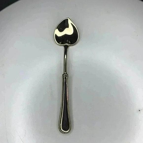 SILVERPLATED ITALY BRASS HEART TEASPOON, VINTAGE 1960s - Picture 2 of 7